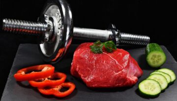 meat dumbbell cucumber pepper food 3183070