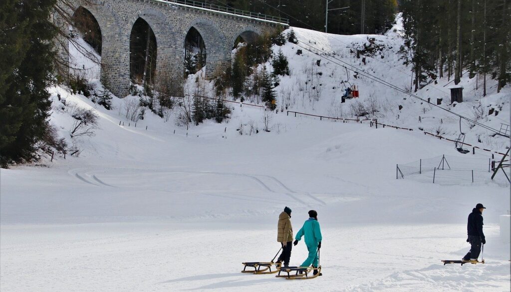 snow sled fresh air winter 7612845